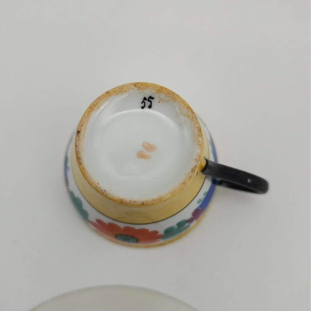 Vintage Phoenix China Czech Demitasse Cup Saucer & Handpainted Moravian Art